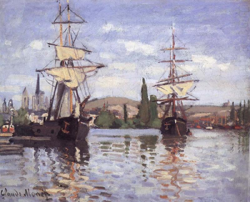 Claude Monet Ships Riding on the Seine at Rouen china oil painting image